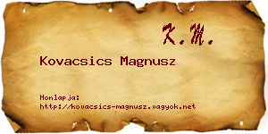 Kovacsics Magnusz névjegykártya